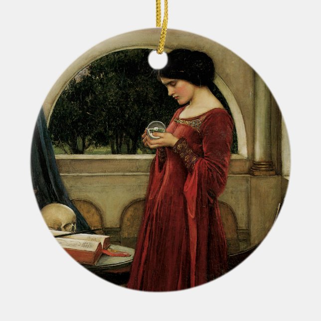 Adorno De Cerámica Crystal Ball por John William Waterhouse (Frente)