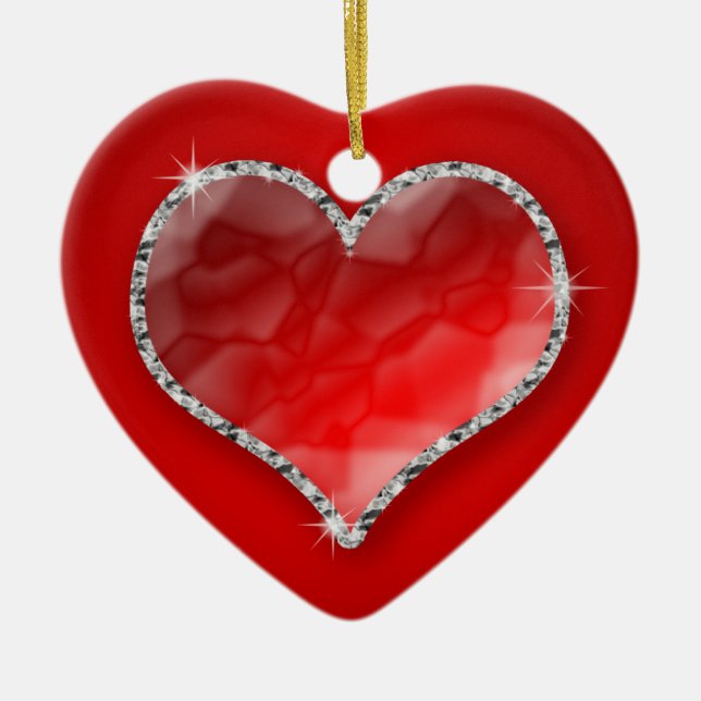Adorno De Cerámica Crystal Heart (Frente)