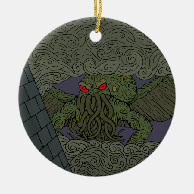 Adorno De Cerámica Cthulhu (Frente)