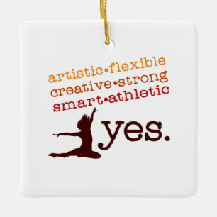 Adorno De Cerámica Cuadrado creativo artístico del bailarín del jazz