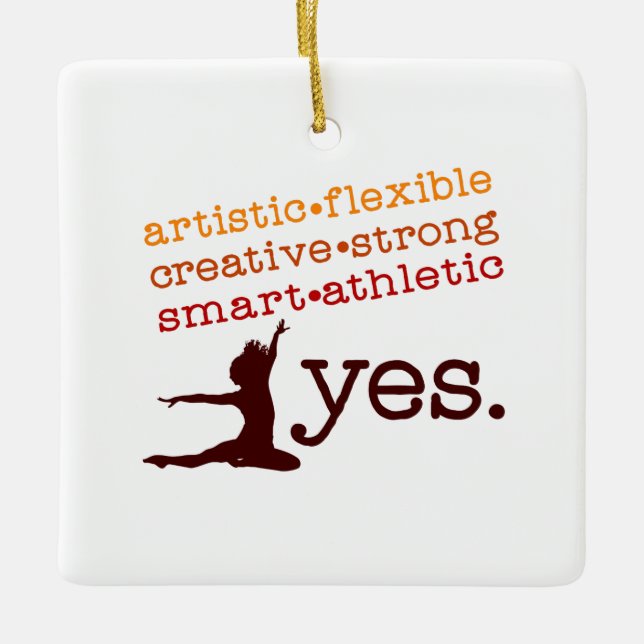 Adorno De Cerámica Cuadrado creativo artístico del bailarín del jazz (Anverso)