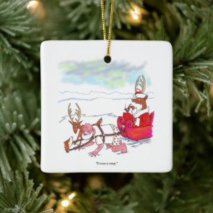 Adorno de cerámica cuadrado Golpe de Santa Claus