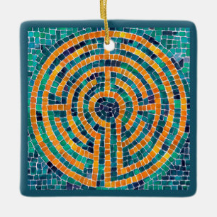 ADORNO DE CERÁMICA CUADRADO LABYRINTH II