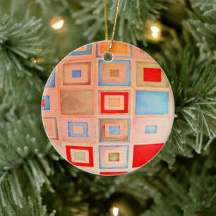 Adorno De Cerámica Cuadrados de color