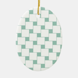 Adorno De Cerámica Cuadrados trenzados divertidos Mint Green