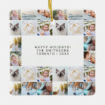 Adorno De Cerámica Cuadrícula de Collage de fotos simple mínima perso<br><div class="desc">Personalizado Mínimo Sencillo Collage de fotos Rejilla Familia Navidades Ornamento cerámico</div>