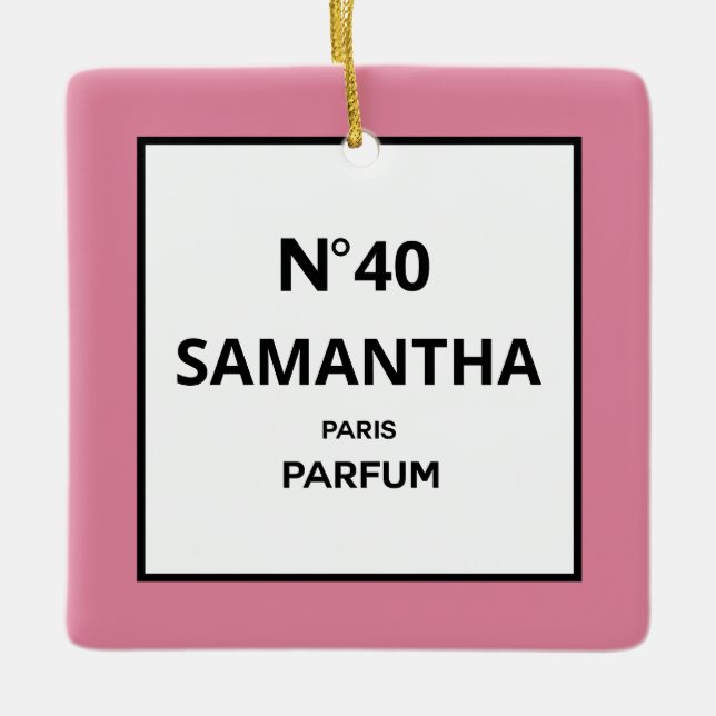 Adorno De Cerámica CUALQUIER año Diseñador Perfume Botella Cumpleaños (Anverso)