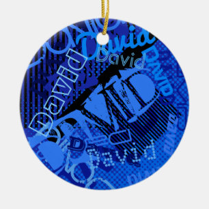 Adorno De Cerámica Cualquier nombre personalizable creativo azul