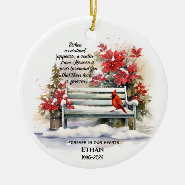 Adorno De Cerámica Cuando aparece un cardenal (Frente)