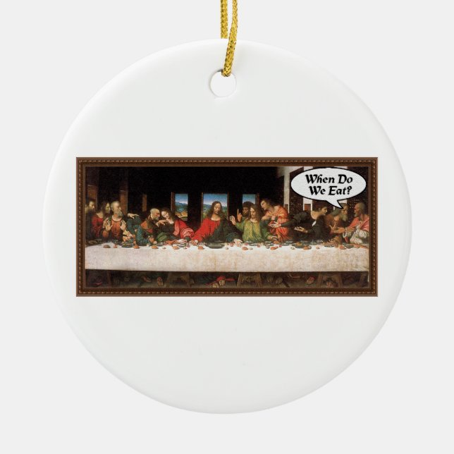 Adorno De Cerámica ¿Cuándo Comemos? - Cena festiva divertida de últim (Frente)