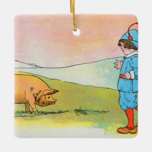 Adorno De Cerámica Cuando fui a Bonner me encontré con un cerdo - rim