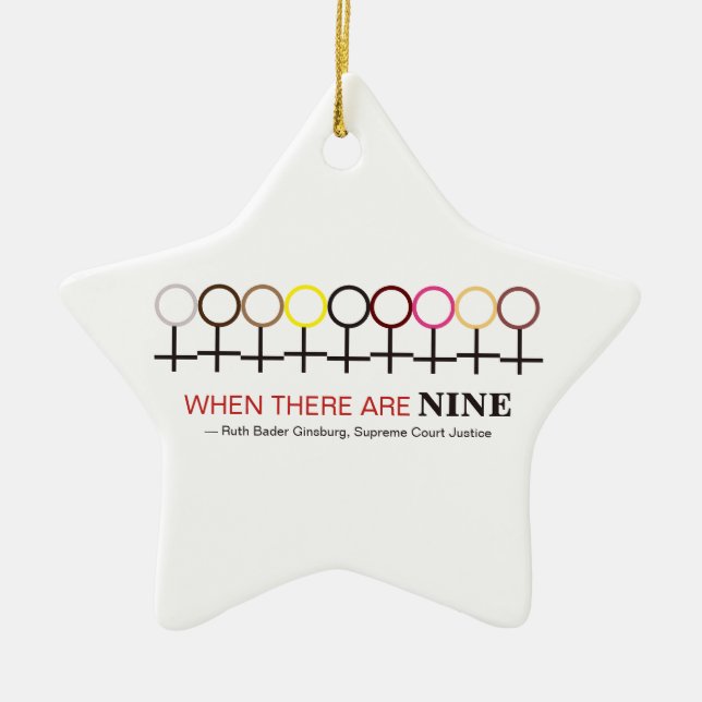 Adorno De Cerámica Cuando hay nueve jueces Ginsburg RBG cita (Frente)
