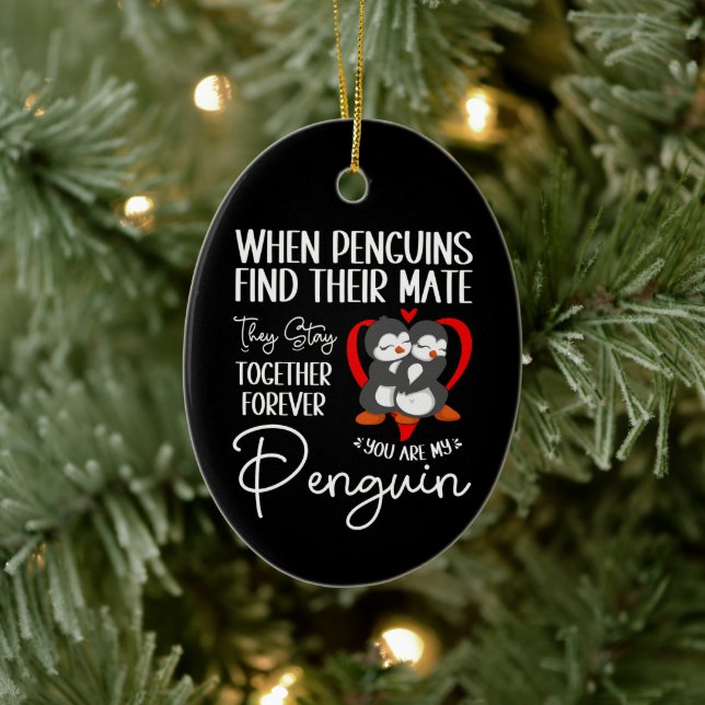 Adorno De Cerámica Cuando Los Pingüinos Encuentran Su Destino, Se Que (Árbol)