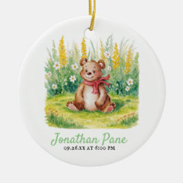Adorno De Cerámica Cuate Bear Watercolor Bearly Wait Baby Shower