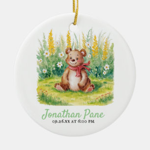 Adorno De Cerámica Cuate Bear Watercolor Bearly Wait Baby Shower