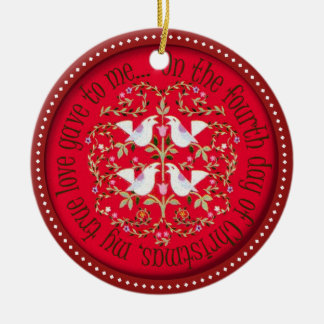 Adorno De Cerámica Cuatro pájaros de llamada