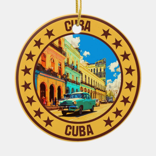 Adorno De Cerámica Cuba (Frente)