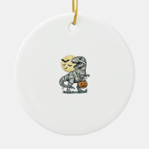 Adorno De Cerámica Cubeta de caramelo de T-Rex momia de Halloween Vec