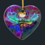 Adorno De Cerámica Cubierta acuática Midnight Purple Poppy<br><div class="desc">pintura romántica abstracta morada y acuarela verde azulada de adormidera de H Cooper</div>