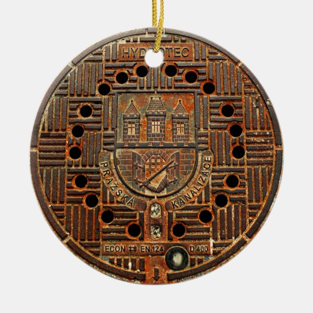 Adorno De Cerámica Cubierta de boca 4 (Praga) (Frente)