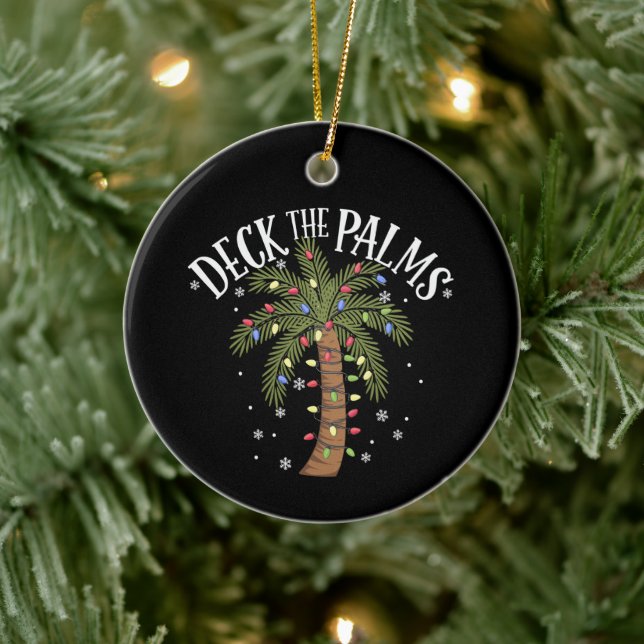 Adorno De Cerámica Cubierta Las Palmas Tropicales De Navidades Hawaii (Árbol)