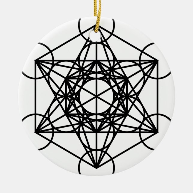Adorno De Cerámica Cubo de Metatrons (Frente)