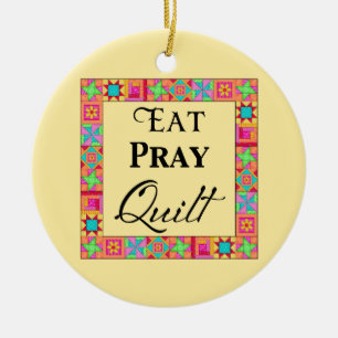 Adorno De Cerámica Cuchillo Bloquea Borde Arte Comer Pray Quilt Amari