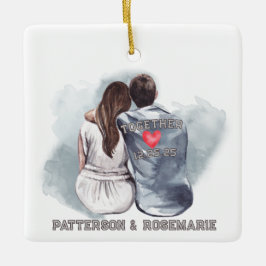 Adorno De Cerámica Cuchillo Pareja - Vista trasera romántica