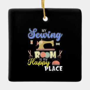 Adorno De Cerámica Cuchillos de coser de regalo de talla