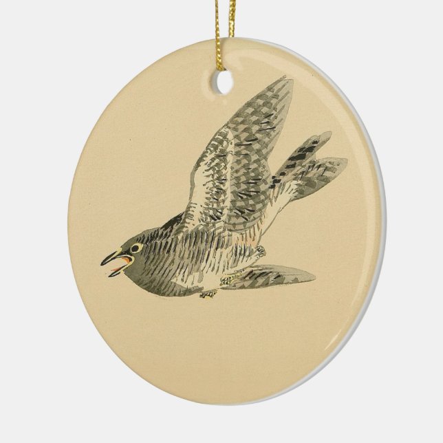 Adorno De Cerámica Cuckoo (arte japonés) (de Kono Bairei) (Izquierda)