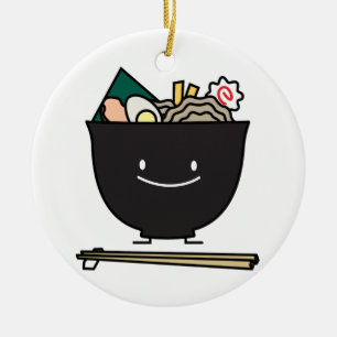 Adorno De Cerámica Cuenco feliz de los Ramen