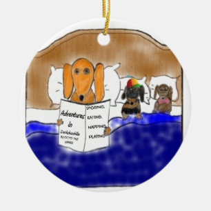 Adorno De Cerámica Cuento del Dachshund