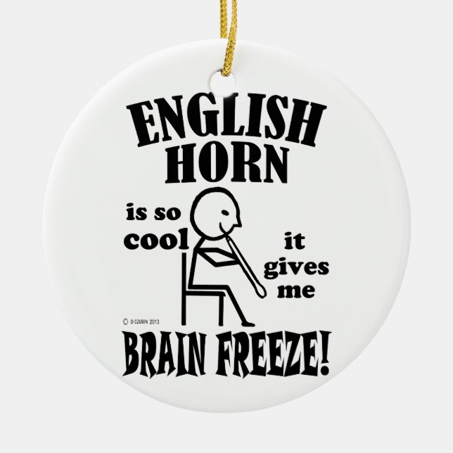 Adorno De Cerámica Cuerno de inglés, congelación cerebral (Frente)