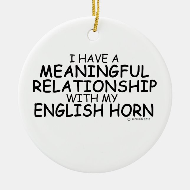 Adorno De Cerámica Cuerno de Inglés de Relación Significativa (Frente)