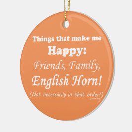 Adorno De Cerámica Cuerno de inglés me hace feliz