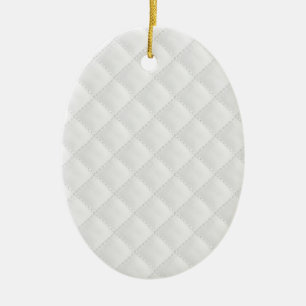 Adorno De Cerámica Cuero acolchado blanco lateral doble
