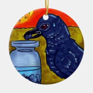 Adorno De Cerámica Cuervo de la perseverencia