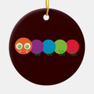 Adorno De Cerámica Cuidada oruga arcoiris