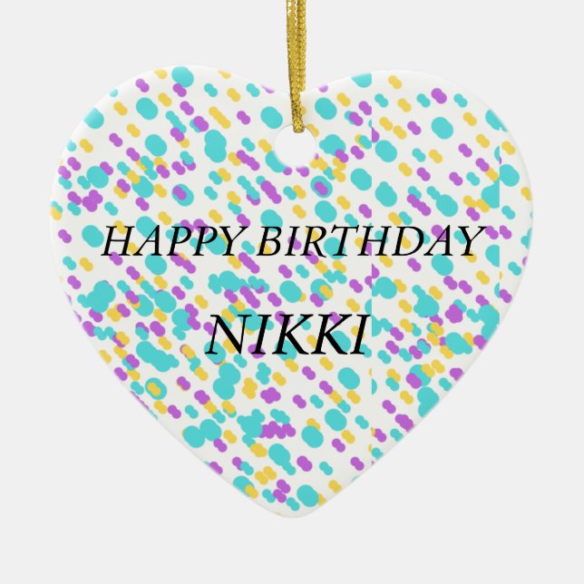 Adorno De Cerámica Cuidadas tarjetas de felicitación de cumpleaños pa (Frente)