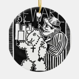 Adorno De Cerámica Cuidado con los capitalistas en la ropa de oveja