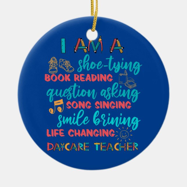 Adorno De Cerámica Cuidado de niños con cargo a multitareas (Frente)