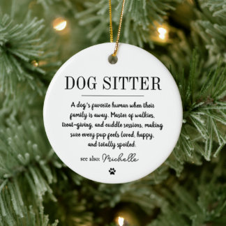 Adorno De Cerámica Cuidador de Perros Moderno Personalizado Cuidador