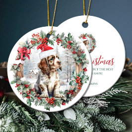 Adorno De Cerámica Cuidados Navidades Cocker spaniel perro cachorro S