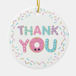 Adorno De Cerámica Cuidadosa Donut Doughnut Sprinkles Gracias