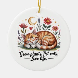 Adorno De Cerámica Cultiva Plantas que las Mascotas Gatos Aman Vida L