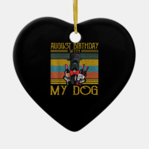 Adorno De Cerámica Cumpleaños De Agosto Con Mi Perro Corso De Caña 20