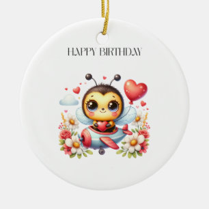 Adorno De Cerámica Cumpleaños de piloto abeja