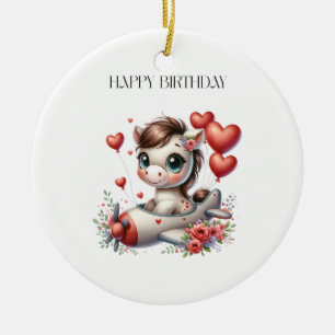 Adorno De Cerámica Cumpleaños de Pony Pilot