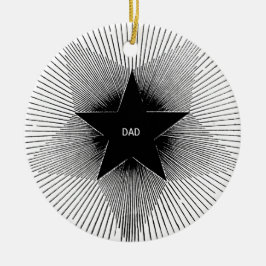 Adorno De Cerámica Cumpleaños del papá con vibraciones retro geniales