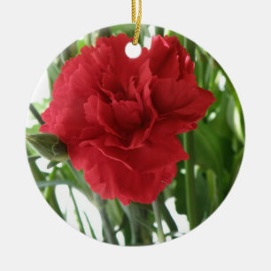 Adorno De Cerámica Cumpleaños del Personalizado de la Carnación Roja